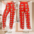 Custom Couple Pajama Pants Sock with Funny Face, Personalized PJ Anniversary Birthday Women Men Pants