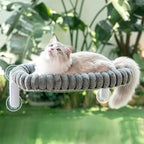Sunhoo Cat Window Perch Bed Foldable Kitty Windowsill Hammock Shelf Seat Large Cats Suction Cup Indoor Kitten Window Sill Lounger with Soft Plush Cushion Machine Washable 21.26 * 11.8in (Grey，M)