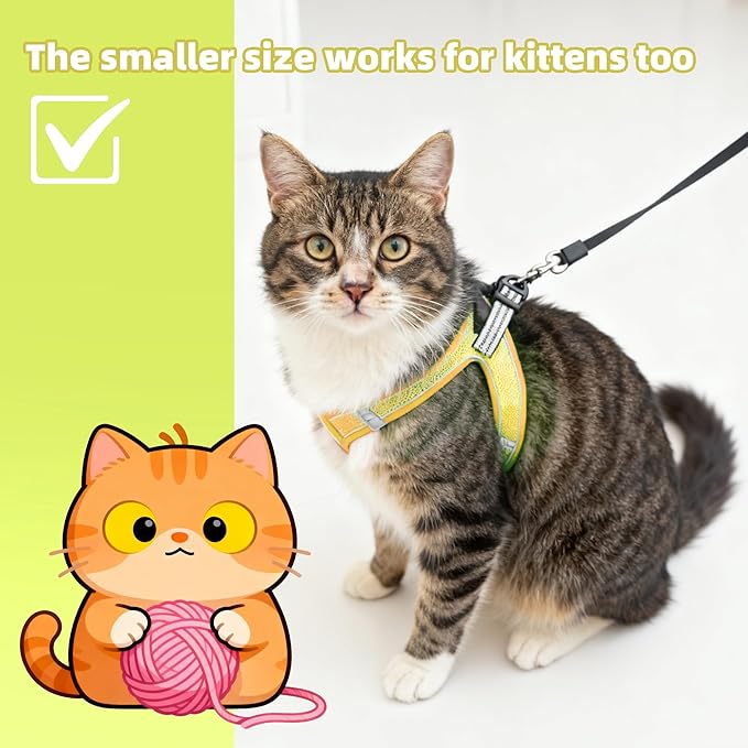 ROYPET Step-in Air Dog Harness, All Weather Mesh Step in Vest Harness for Small and Medidum Dogs and Cats, Adjustable Soft Padded Dog Vest with Easy Control Handle for Dogs Pets (Yellow, M)
