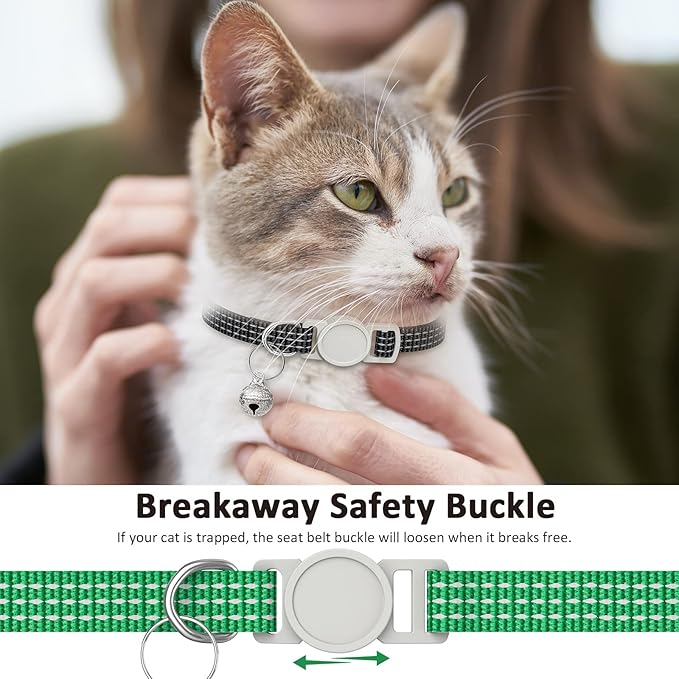 5 Pack Reflective-Breakaway Cat Collars with Bells,Adjustable Small Cat Collar,Ideal for Girl Cats Male Cats Kittens Puppies,Pet Supplies Stuff Accessories 7.9" - 13" (5 Classic Colors)