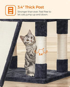 Feandrea 67 Inches Multi-Level Cat Tree for Large Cats, with Cozy Perches, Stable, Smoky Gray UPCT18G