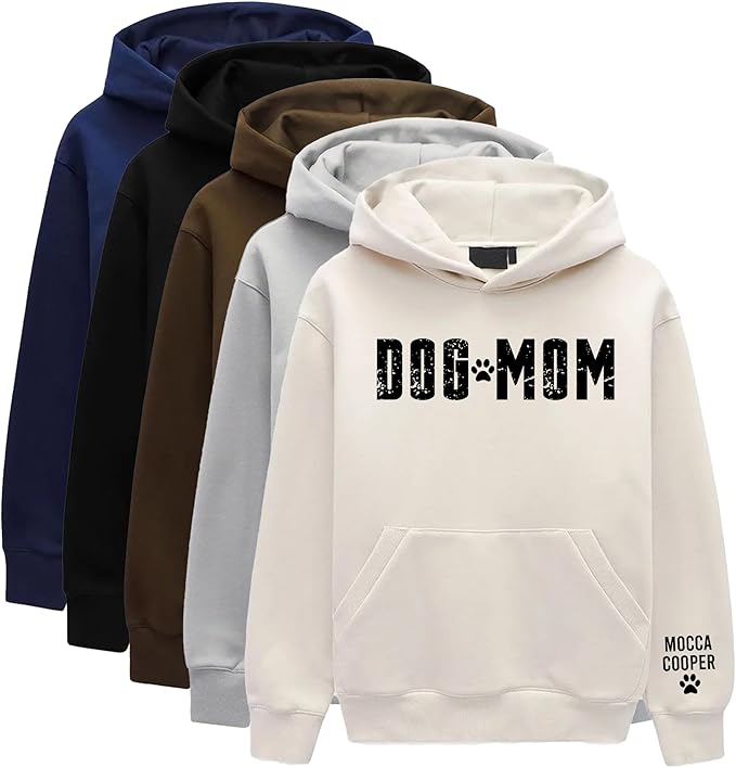 Personalized Dog Mom Sweatshirt, Custom Pet Name Sweater for Women, Dog Lover Gift, Cute Pet Apparel