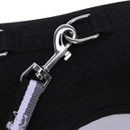Kitty Harness and Leash for Walking Escape Proof Breathable Mesh Fabric, Solid Black, Small, Adjustable Cat Walking Jackets, Padded Stylish Cat Vest