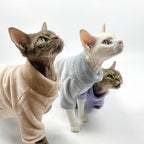 Cat Flannel Clothes, Warm Soft Winter Sweater Jumpsuit Shirt Clothing for Hairless Sphynx Devon & Indoor Kittens (Pink,3XL)