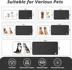 Dog Food Mat - Absorbent Cat Mat for Food and Water, No Stains Pet Feeding Bowl Mat, Easy to Clean Pet Placemats, Quick Dry Dog Water Dispenser Mat for Messy Drinkers | Paw Black 12"x 19"