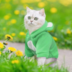 Small Dog Hoodie Soft Warm Fleece Fall Winter Dog Clothes Cute Puppy Sweaters Cat Coat Funny Blank Pullover Doggy Hooded Sweatshirts for Small Dogs Chihuahua Costumes Kitten Outfits(Green,XS)
