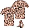 M YESCUSTOM Custom Funny Tshirts for Men Women Personalized Face Tshirt with Picture Customized Tee Gift for Dad Mom Husband