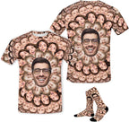 M YESCUSTOM Custom Funny Tshirts for Men Women Personalized Face Tshirt with Picture Customized Tee Gift for Dad Mom Husband
