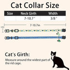 Cat Collar Breakaway, 2 Pack Cotton Cats Collars with Bells, Cute Dinosaurs Shaped for Girl Boy Kittens