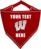 NCAA Wisconsin Badgers Personalized Tie Bandana for Dogs & Cats, Size Large/X-Large. Custom Dog Bandana Scarf Bib for Pet Cat Dog. The Ultimate Game-Day & Party Customizable Bandana