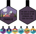 GoTags Silent Dog Tag, Personalized Engraved Hexagon Silicone Dog and Cat Name Pet ID Tags, Soundless No More Jingling Dog Tags (Mountain Purple)
