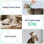 AirTag Cat Collar, Ultra Elastic Cat Tracker Collar, Airtag Holder Compatible with Apple Air Tag, [Lightweight & Scratch Resistant] Adjustable Stepless GPS Pet Collar for Cats Kittens, Green