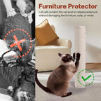 OSPNIEEK Cat Scratching Post Replacement with M8 Screws, 2 Pack 15.7“ Natural Sisal Rope Cats Tree Scratcher Refill, DIY Hemp Scratch Pole Part for Indoor Kitten Tower Refurbishment Accessories Spare
