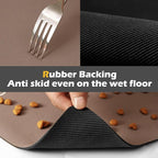 Pet Feeding Mat-Absorbent Dog Mat for Food and Water Bowl-Accessories Pet Supplies-Bowl for Messy Drinkers-No Stains Quick Dry Dog Water Dispenser Mat (16"x24", Brown)
