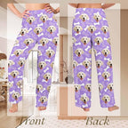 Custom Couple Pajama Pants Sock with Funny Face, Personalized PJ Anniversary Birthday Women Men Pants