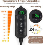MIXJOY Heated Dog Bed, Waterproof Electric Dog Cat Heating Pad with Timer, Temperature Adjustable Heated Cat Bed for Winter, Auto Power-Off, Anti-bite Heating Pad for Dogs Cats-47''x28'', XLarge