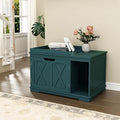 Flip Top Cat Litter Boxes Enclosure Covered Litter Box Hidden Furniture Wooden Cat Washroom Cabinet for Kitty, Medium and Large Cat Green