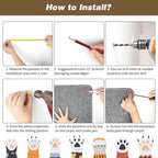 FHTONGE 71x15.8 Thickened Cat Wall Climbing Carpet with 16 Fixed Nails, Extra Large Tall Cat Scratch Pad for Wall, Wall Mounted Climbing Cat Scratcher for Furniture Couch Sofa Protector(Oat Color)