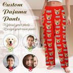 Custom Couple Pajama Pants Sock with Funny Face, Personalized PJ Anniversary Birthday Women Men Pants