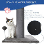 Cat Craft Cat Scratching Post Carpet Scratching Post 41" for Indoor Cats, Tall Cat Scratch Post, Carpet Cat Scratcher with Replaceable Toys, Sturdy Base, Large, Gray