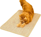 Cat Scratch Mat,23.6 X 15.7 Inch, Natural Sisal Cat Scratching Mat with Jute Border,Protect Sofas, Carpets,Floor, and cat Paws,Beige