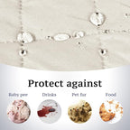 H.VERSAILTEX Reversible Couch Cover for 3 Cushion Cover Pet Friendly Sofa Cover for Dog Washable Furniture Protector Water Resistant Slipcover with Non Slip Elastic Strap(Sofa, Ivory/Beige)