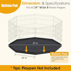 Dog Pen Pet Playpen Dog Fence Bottom Pad Indoor Foldable Metal Wire Exercise Puppy Play Yard Pet Enclosure Pad Outdoor (Only Bottom Pad, Playpen Not Included)