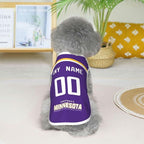 Minnesota Custom Pet Jersey Dog Clothes Jersey Various Sizes Customized Any Name & Number for Small & Middle and Big Dogs