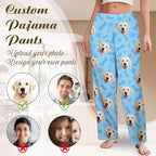Custom Couple Pajama Pants Sock with Funny Face, Personalized PJ Anniversary Birthday Women Men Pants