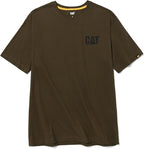 CAT Men's Trademark T-Shirts with Shape-Retention Rib Trim Spandex, Tagless Neck, and Cat Logo on Left Chest