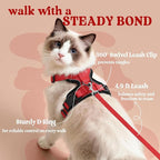 rabbitgoo Cat Harness and Leash for Walking, Escape Proof Soft Adjustable Vest Harnesses for Cats, Easy Control Breathable Reflective Strips Jacket, Red, XXS