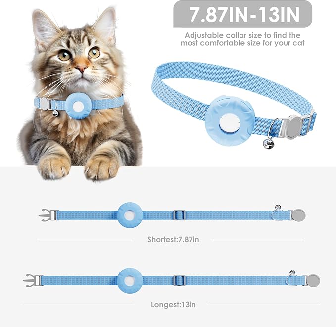 Cat Tracker, Lightweight Pet Tracker for Cats, Cat GPS Tracker Compatible with Apple Find My App(Only iOS), Real-Time Tracking, Precise Positioning, No Monthly Fee
