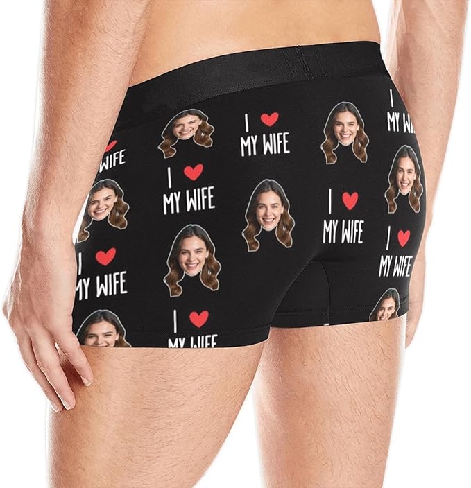 M YESCUSTOM Custom Boxers Briefs for Men Personalized Boxers with Face Mens Funny Underwear with Photo XS-5XL
