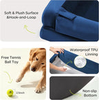 Extra Large Dog Bed, Orthopedic XL Washable Bed for Big Dog Waterproof Pet Couch Sofa Bolster with Removable Cover, Non-Slip Bottom, Tennis Ball Toy, 42x30
