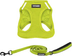 Best Pet Supplies Voyager Step-in Air All Weather Mesh Harness and Reflective Dog 5 ft Leash Combo with Neoprene Handle, for Small, Medium and Large Breed Puppies - Set (Lime Green), XS