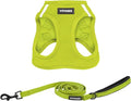 Best Pet Supplies Voyager Step-in Air All Weather Mesh Harness and Reflective Dog 5 ft Leash Combo with Neoprene Handle, for Small, Medium and Large Breed Puppies - Set (Lime Green), S