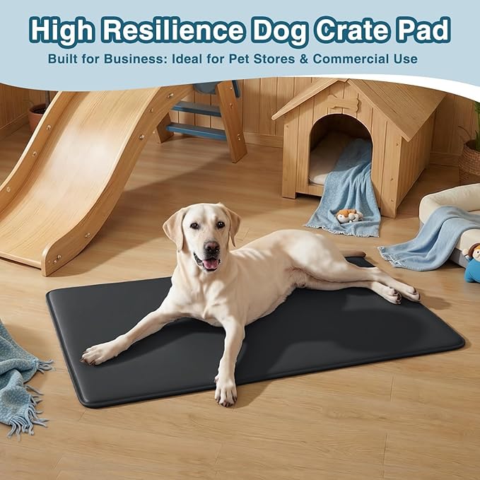 Extra Large Dog Crate Pad Bed, Waterproof Cooling Pet Bed for Large Dogs, Outdoor Pet Bed with High Resilience Foam,Wipe Clean & Easy Rinse, Anti Slip 48 inch Black
