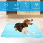 Mannice Dog Cooling Mat, Pet Cooling Mat for Dogs Cooling Blanket for Dogs Dog Cooling Pad for Kennels, Crates, Cars, Indoor & Outdoor Ice Silk Cooling Mat for Extra Large Dogs (Blue, XL(40 * 28"))