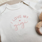 COUPLEHOODIES Personalized Baby Onesie Bodysuit – Custom Embroidery Gift for Pregnancy Reveal Baby Shower or First Grandchild