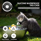 Cat Tracker, Lightweight GPS Tracker Compatible with Apple Find My App(Only iOS), Waterproof Cat Tracker Collar with Bell and Safety Elastic Buckle, No Monthly Fee Pet Trackers for Pets, Kids (Black)