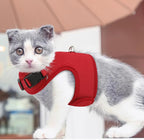 MoNiBloom Soft Cat Harness for Walking Escape Proof and Travel, Kitten Adjustable Breathable Vest Harness - Red, L