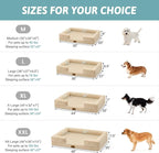 Cooling Dog Bed for Medium Small Size Dogs, Q-Max >0.4 Summer Cool Pet Bed, Orthopedic Foam Dog Sofa with Sides, Bolster Anti-Slip Couch with Washable Removable Cover, M 30x20x6 inch, Beige