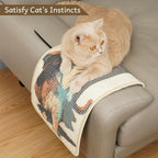 SOLDAY Sisal Cat Wall Scratcher 22x13 inch for Floor Wall Carpet Couch Furniture, Cat Scratching Posts with Velcro Tape, Anti Scratch Furniture Protector(Lightsaber Cat)