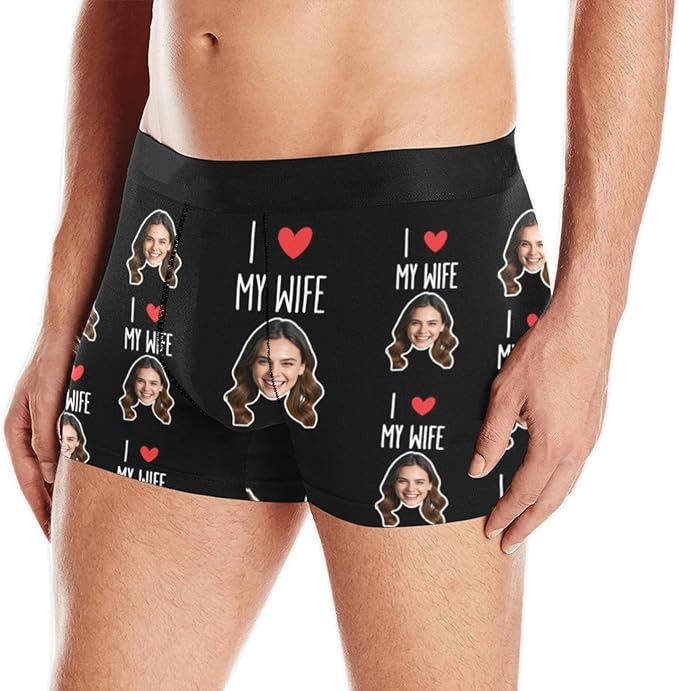 M YESCUSTOM Custom Boxers Briefs for Men Personalized Boxers with Face Mens Funny Underwear with Photo XS-5XL