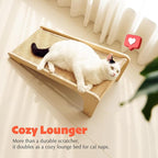 PETKARAY Art Cat Scratcher, 25.2" Sisal Scratching Ramp, L Shaped Scratch Pad for Indoor Cats, Oil Painting Cat Scratching Post