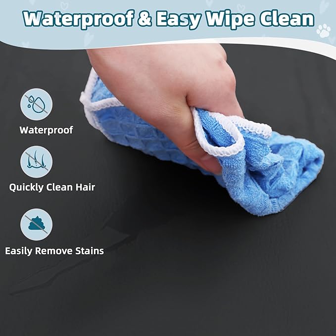 Extra Large Dog Crate Pad Bed, Waterproof Cooling Pet Bed for Large Dogs, Outdoor Pet Bed with High Resilience Foam,Wipe Clean & Easy Rinse, Anti Slip 48 inch Black