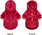 FabriCastle Dog Hoodie Sweater for Small Dogs Boy and Girl, Dog Clothes XS XXS Puppy Sweatshirt, Pet Outfit, Cat Clothing Super Soft Warm Snap On Closure (Wine red, Large)