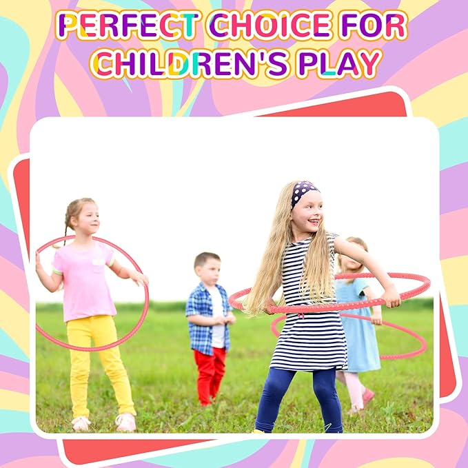Shappy 6 Pcs Exercise Hoop Detachable Adjustable Plastic Toy Playground Toys Colored Hoop Circles for Teens Games Gymnastics Dog Agility Equipment Party Decor