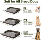 Orthopedic Dog Beds for Large Sized Dogs, Waterproof Egg Crate Foam Large Dog Couch Beds with Comfy Bolster 36x27Inch, Washable Pet Beds with Removable Cover and Nonskid Bottom, Dark Green