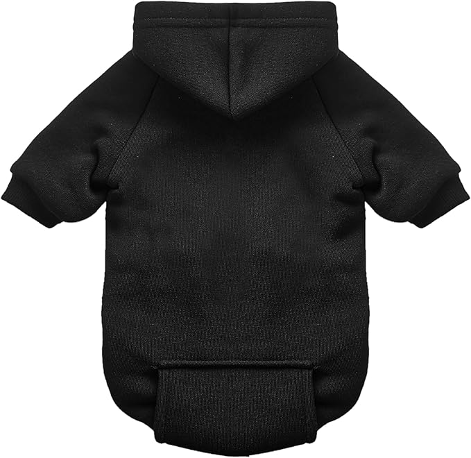 Jecikelon Winter Dog Hoodie Sweatshirts with Pockets Warm Dog Clothes for Small Dogs Chihuahua Coat Clothing Puppy Cat Custume (Black, X-Small)